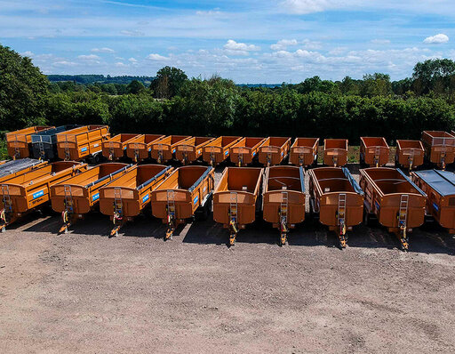 Richard Western Grain & Silage trailers in SW Hire yard