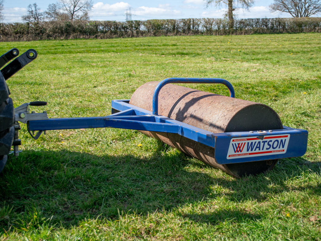 Watson Roller towed by a John Deere 3038E compact tractor