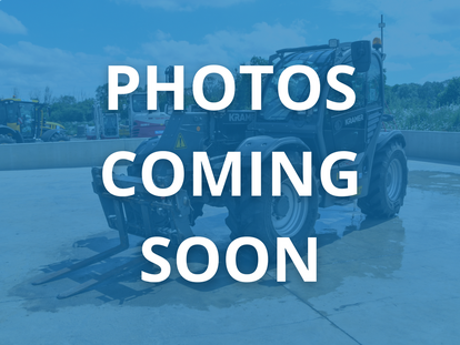 Kramer KT407 telehandler on wash bay, with text overlay 'photos coming soon'