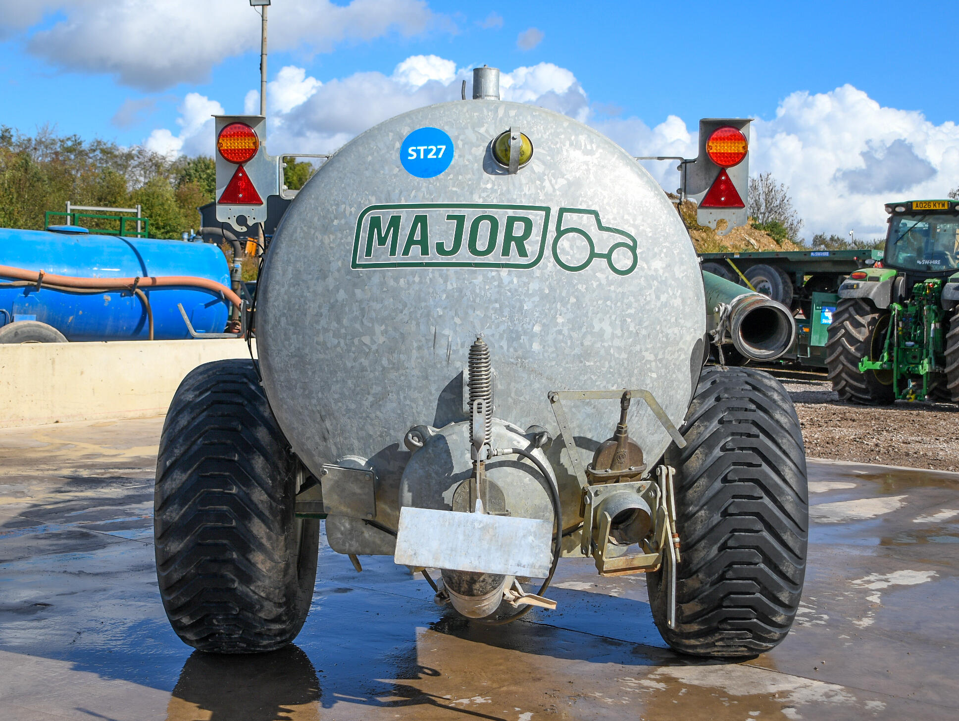 Major tankers 1700 galvanised bowser on a concrete pad