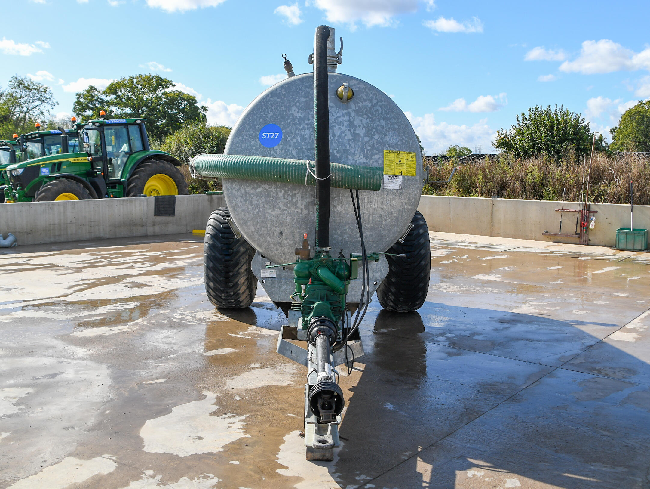 Major tankers 1700 galvanised bowser on a concrete pad
