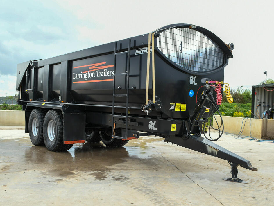 Richard Larrington 16t black harvester trailer with rollover sheet