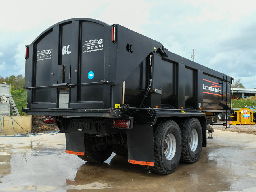 Richard Larrington 16t black harvester trailer with rollover sheet