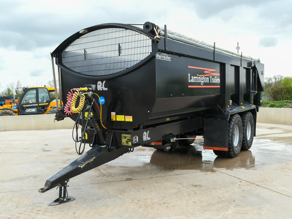 Richard Larrington 16t black harvester trailer with rollover sheet