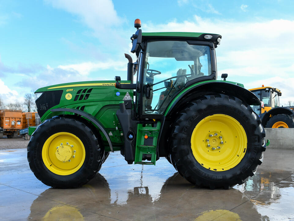 John Deere 6155R on a washbay