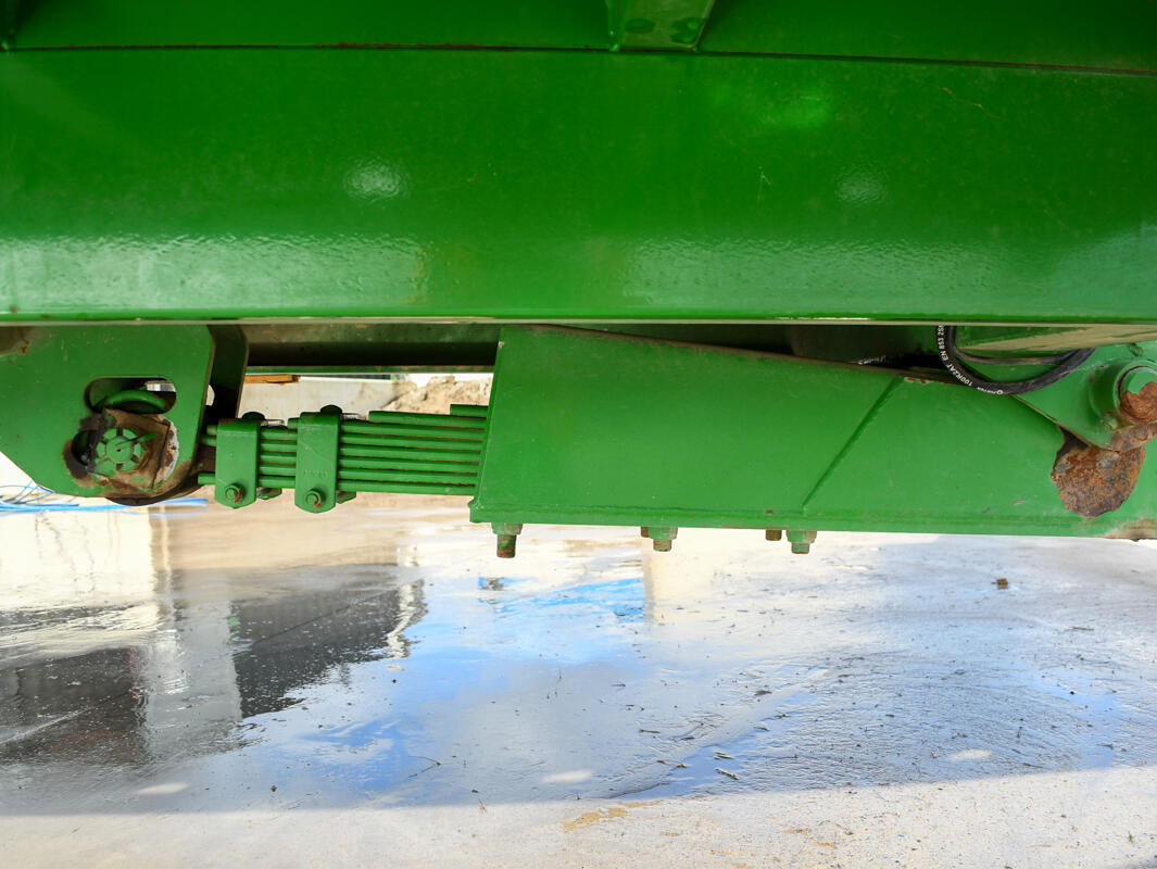 Green 24ft AW Flatbed Trailer on a wash bay